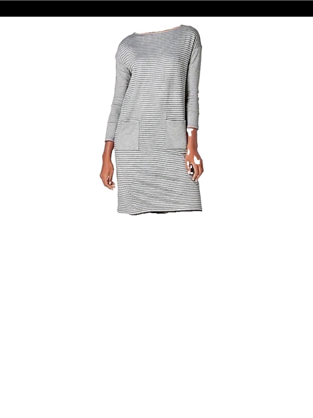 J Jill women’s medium Striped Gray Knit Pocket Dress